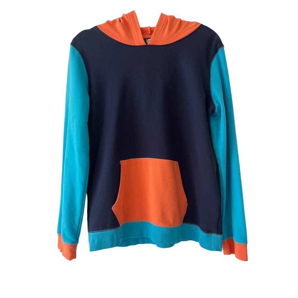 Lands End Colorblock Kids Sweatshirt Hoodie XL